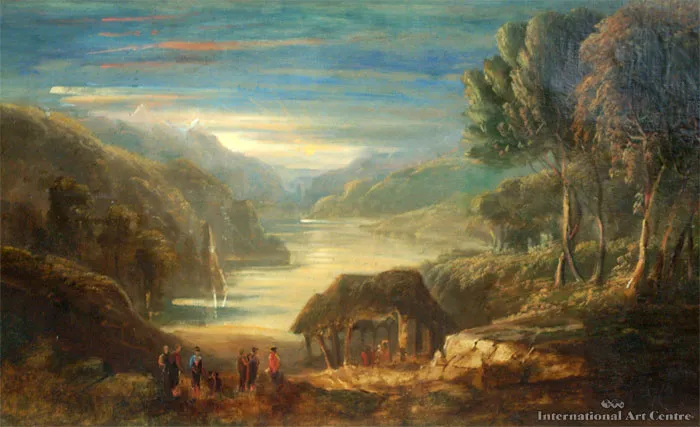 Anglo Indian Native Dwelling with British Red Coats & Settlers Circa ...