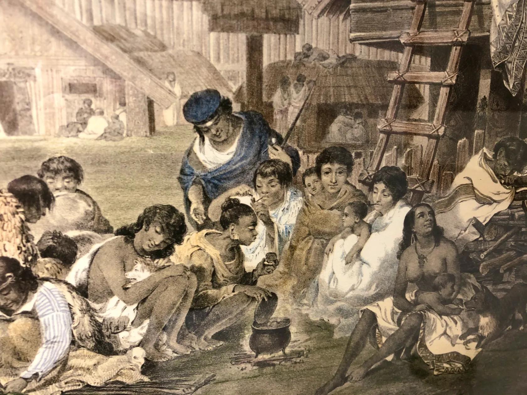JOHN ALEXANDER GILFILLAN (1793 - 1864) - Interior of a native village ...